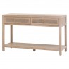 Essentials For Living Cane 2-Drawer Entry Console - Smoke Gray Oak, Smoke Gray Cane - Front Side Angle
