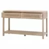 Essentials For Living Cane 2-Drawer Entry Console - Smoke Gray Oak, Smoke Gray Cane - Front Side Opened Angle - Essentials For Living Cane 2-Drawer Entry Console - Smoke Gray Oak, Smoke Gray Cane - Front Side Opened Angle