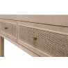 Essentials For Living Cane 2-Drawer Entry Console - Smoke Gray Oak, Smoke Gray Cane - Side Closeup Angle