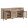 Essentials For Living Cane Media Sideboard - Essentials For Living Cane Media Sideboard - Front Side Opened Angle
