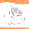 Amazonia 4-Piece Chairs Set | Teak Finish - Seat Dimension
