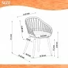 Amazonia 4-Piece Chairs Set | Teak Finish - Seat Dimension - Amazonia 4-Piece Chairs Set | Teak Finish - Seat Dimension