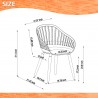Amazonia 2-Piece Chairs Set | Teak Finish - Dimensions