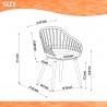 International Home Miami Amazonia 2-Piece Chairs Set - Dimensions