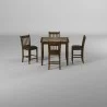 Capitola Faux Marble 5 Piece Pub Set, Espresso - Set Front - Capitola Faux Marble 5 Piece Pub Set, Espresso - Set Front