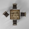 Capitola Faux Marble 5 Piece Pub Set, Espresso - Set Top View