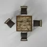 Capitola Faux Marble 5 Piece Pub Set, Espresso - Set Top View - Capitola Faux Marble 5 Piece Pub Set, Espresso - Set Top View