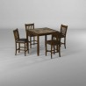 Capitola Faux Marble 5 Piece Pub Set, Espresso - Sey