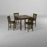 Capitola Faux Marble 5 Piece Pub Set, Espresso - Sey - Capitola Faux Marble 5 Piece Pub Set, Espresso - Sey