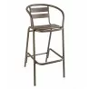 Capri Arm Barstool - Powder Coated Aluminum - Bronze/Soft Gray - Capri Arm Barstool - Powder Coated Aluminum - Bronze/Soft Gray