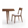 Capri Dining Chair In Solid Walnut And White and Table