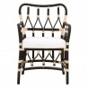 Essentials For Living Caprice Arm Chair in Black Rattan - Front