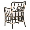 Essentials For Living Caprice Arm Chair in Black Rattan - Back Angled