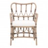 Essentials For Living Caprice Arm Chair in Blanche Matte Gray Rattan - Front