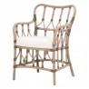 Essentials For Living Caprice Arm Chair in Blanche Matte Gray Rattan - Angled