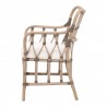 Essentials For Living Caprice Arm Chair in Blanche Matte Gray Rattan - Side