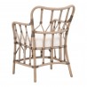 Essentials For Living Caprice Arm Chair in Blanche Matte Gray Rattan - Back Angle