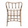 Essentials For Living Caprice Arm Chair in Blanche Matte Gray Rattan - Back View