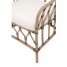 Essentials For Living Caprice Arm Chair in Blanche Matte Gray Rattan - Seat Arm Close-up