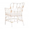 Essentials For Living Caprice Arm Chair in Blanche Snow White Rattan - Back Angled