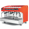 La Pavoni Fiamma "Caravel" 2 Group Direct Water Line Espresso Machine In Red - Angled