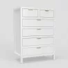 Carmel 6 Drawer Chest in White - Angled - Carmel 6 Drawer Chest in White - Angled