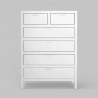 Carmel 6 Drawer Chest in White - Front