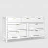 Carmel 7 Drawer Dresser in White - Angled