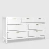 Carmel 7 Drawer Dresser in White - Angled - Carmel 7 Drawer Dresser in White - Angled