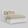 Carmel California King Storage Bed, White - Dimensions