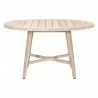 Essentials For Living Carmel Outdoor 54" Round Dining Table - Gray Teak - Front Angle - Essentials For Living Carmel Outdoor 54" Round Dining Table - Gray Teak - Front Angle