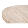 Essentials For Living Carmel Outdoor 54" Round Dining Table - Gray Teak - Closeup Top Angle