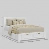 Carmel Queen Storage Bed, White - Dimensions
