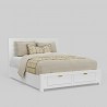 Carmel Queen Storage Bed, White - Angled