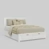 Carmel Eastern King Storage Bed, White - Angled - Carmel Eastern King Storage Bed, White - Angled