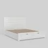 Carmel Eastern King Storage Bed, White - Frame Angled - Carmel Eastern King Storage Bed, White - Frame Angled