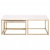 Carrera Nesting Coffee Table in Brushed Gold - Front and Nested