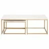 Carrera Nesting Coffee Table in Brushed Gold - Front and Nested - Carrera Nesting Coffee Table in Brushed Gold - Front and Nested