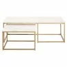 Carrera Nesting Coffee Table in Brushed Gold - Front - Carrera Nesting Coffee Table in Brushed Gold - Front