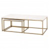 Carrera Nesting Coffee Table in Brushed Gold - Angled and Nested