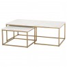 Carrera Nesting Coffee Table in Brushed Gold - Angled 