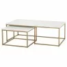 Carrera Nesting Coffee Table in Brushed Gold - Angled  - Carrera Nesting Coffee Table in Brushed Gold - Angled 
