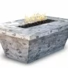 The Outdoor Plus Carson Wood Grain Fire Pit Ivory Finish - The Outdoor Plus Carson Wood Grain Fire Pit Ivory Finish