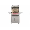 TrueFlame Deluxe Cart With Fold-Down Side Shelves - Cart with Grill Open - TrueFlame Deluxe Cart With Fold-Down Side Shelves - Cart with Grill Open