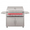 TrueFlame Deluxe Cart With Fold-Down Side Shelves - KD (Fits TF40/TFE40) - Grill Closed