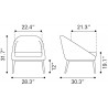 Carter Accent Chair in Gray- Dimension
