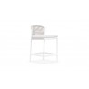 Azzurro Catalina Counter Stool With Matte White Aluminum Frame And Sand All-Weather Rope - Angled