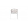 Azzurro Catalina Dining Chair With Matte White Aluminum Frame And Sand All-Weather Rope - Front