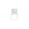 Azzurro Catalina Armless Dining Chair With Matte White Aluminum Frame And Sand All-Weather Rope - Front