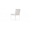 Azzurro Catalina Armless Dining Chair With Matte White Aluminum Frame And Sand All-Weather Rope - Back Angled